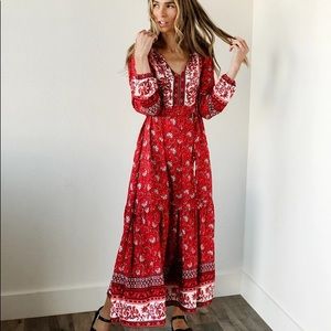 Maxwell “Jackie” Paisley Red Dress sz SM